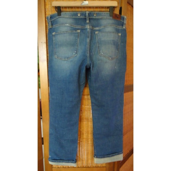 Holding Horses Anthropologie Destressed Boyfriend Cropped Jeans Size 30 - Picture 6 of 11